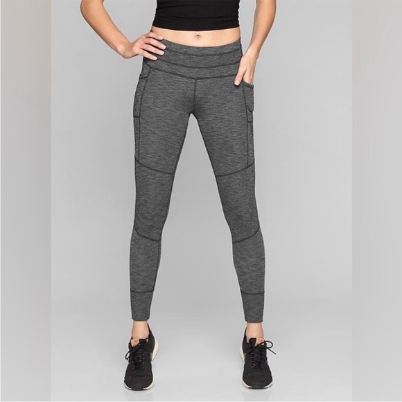 Athleta Pants - Athleta Gray Excursion Tight Hybrid Joggers High Rise Leggings Size Small